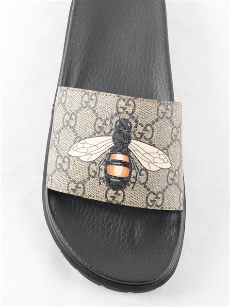 gucci patent leather sandals bumble bee|Gucci Bee Accent Patent Leather Slingback Sandals .